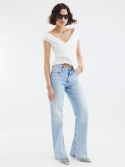 Blanco - River Island Drape Wrap Waistcoat - Imagen 1 de 4