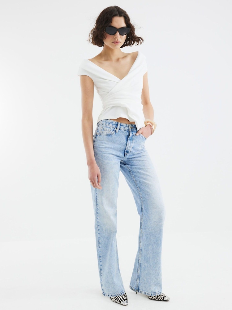 Blanco - River Island Drape Wrap Waistcoat - Imagen 1 de 4