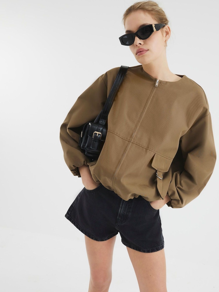 River Island Black Denim Elasticated A Line 100% Cotton Shorts - Image 2 of 4