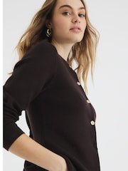 River Island Brown Button Up Cardigan - Image 3 of 6