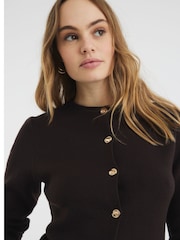 River Island Brown Button Up Cardigan - Image 4 of 6