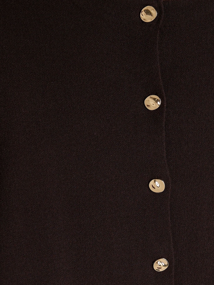 River Island Brown Button Up Cardigan - Image 6 of 6
