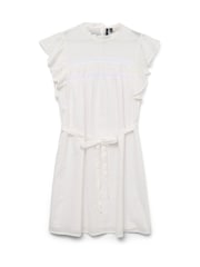 VERO MODA White Lace Trim Flutter Sleeve Dress - Image 1 of 5