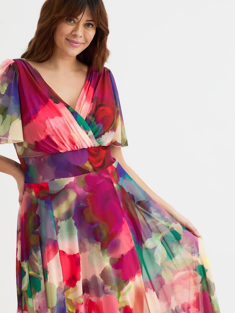 Scarlett & Jo Red Isabelle Float Sleeve Maxi Dress - Image 3 of 4