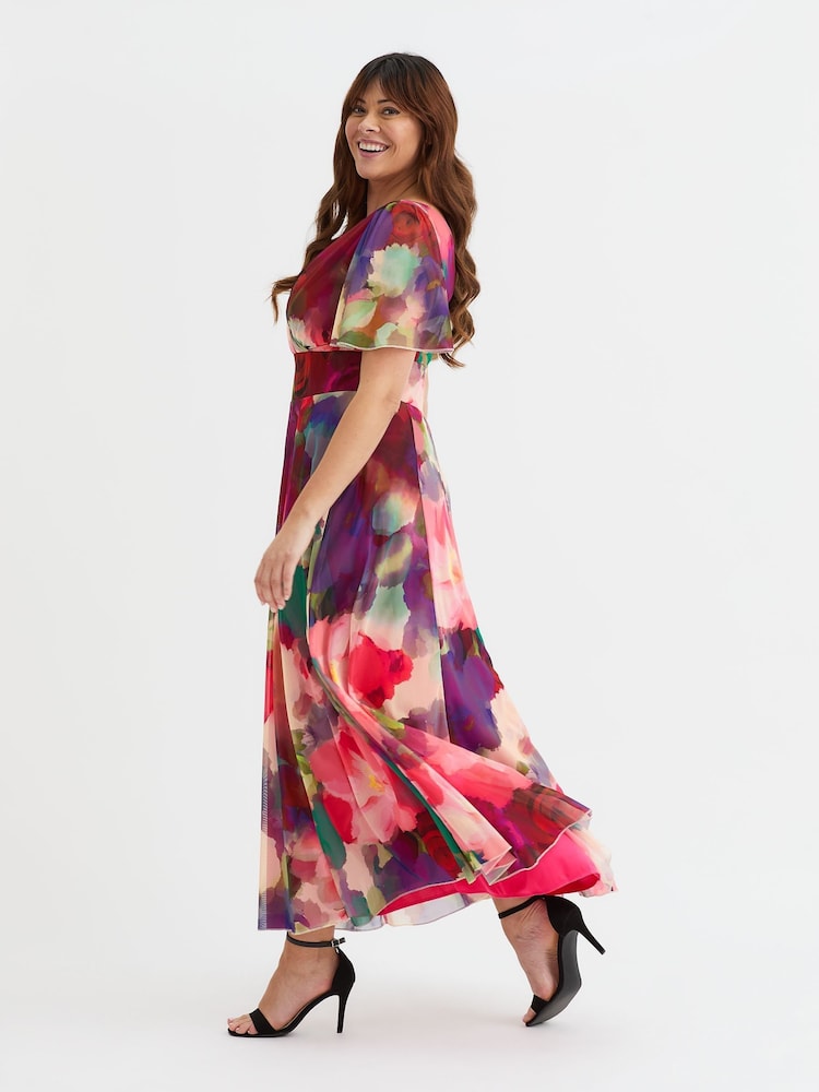 Multi Garden Rose - Vestido largo con mangas vaporosas Isabelle de Scarlett & Jo - Imagen 4 de 4 Multi Garden Rose - Vestido largo con mangas vaporosas Isabelle de Scarlett & Jo - Imagen 4 de 4