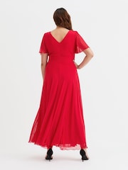 Scarlett & Jo Red Isabelle Angel Sleeve Maxi Dress - Image 2 of 4