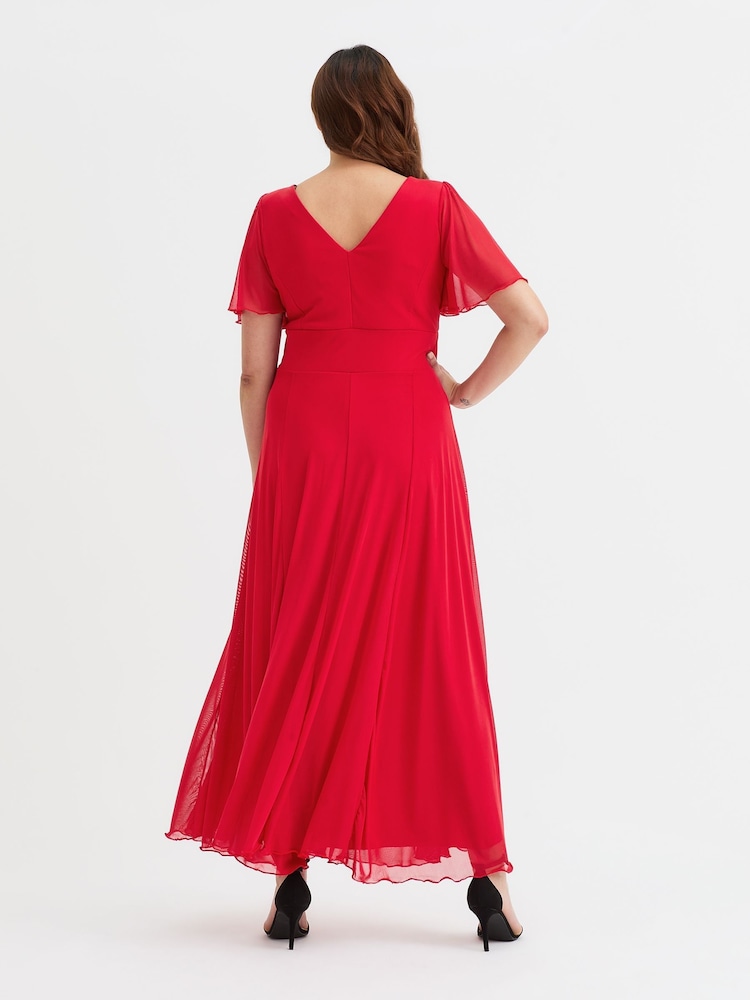 Scarlett & Jo Red Isabelle Angel Sleeve Maxi Dress - Image 2 of 4