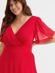 Scarlett & Jo Red Isabelle Angel Sleeve Maxi Dress - Image 3 of 4
