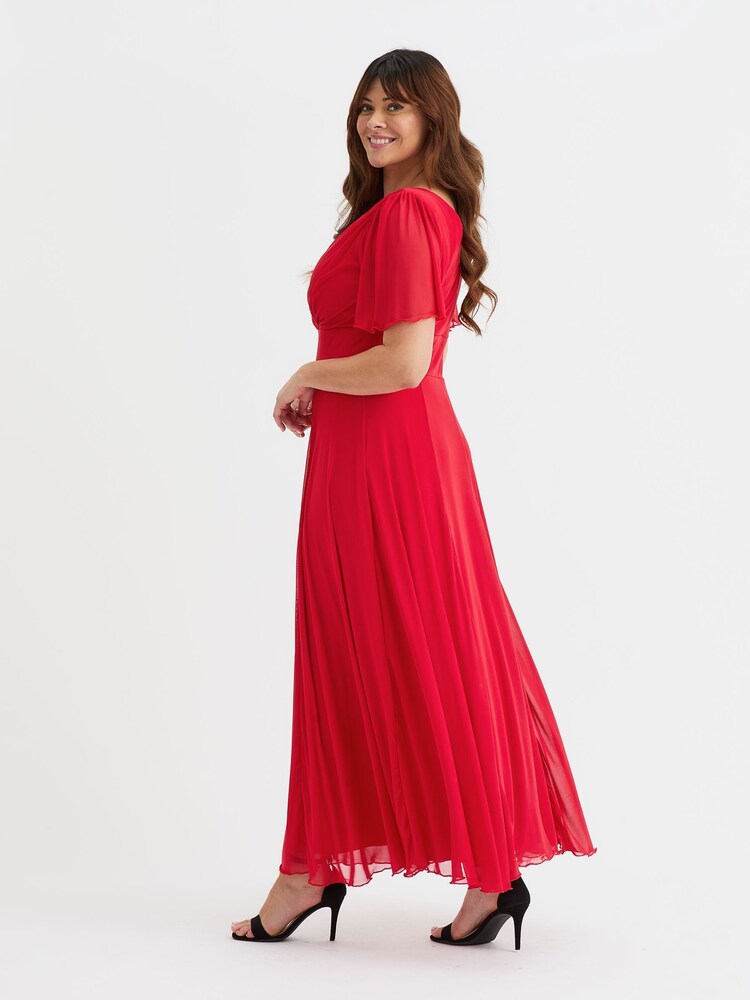 Scarlett & Jo Red Isabelle Angel Sleeve Maxi Dress - Image 4 of 4