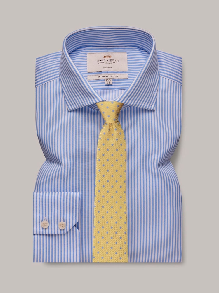 Hawes & Curtis Blue 100% Cotton Bengal Shirt - Image 1 of 2 Hawes & Curtis Blue 100% Cotton Bengal Shirt - Image 1 of 2