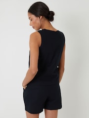 Threadbare Black Tie Front Linen Blend Waistcoat - Image 2 of 6