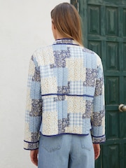 Threadbare Blue Floral Patchwork Quilted Jacket - Image 2 of 4