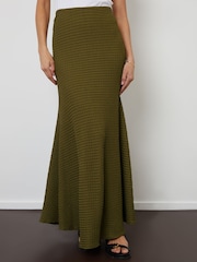 Threadbare Green Textured Jersey Pull-On Maxi Skirt - Image 2 of 5