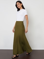 Threadbare Green Textured Jersey Pull-On Maxi Skirt - Image 4 of 5