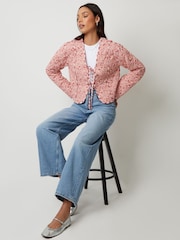 Threadbare Pink Floral Tie Front Reversible Quilted Jacket - Image 5 of 6