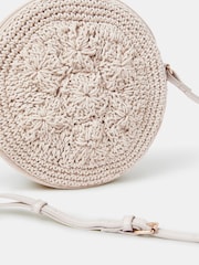 Accessorize Cream Round Macrame Bag - Image 2 of 4