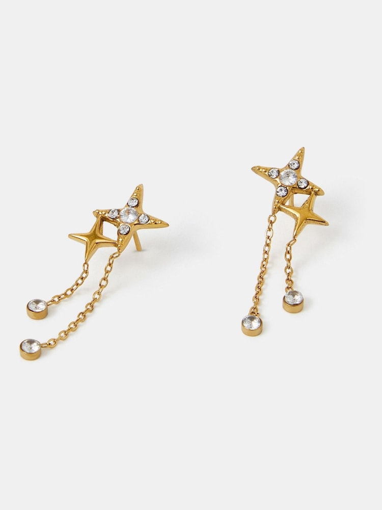 Accessorize 14ct pozlačeni uhani z bleščicami in zvezdo - Slika 1 iz 2
