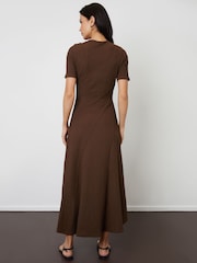 Threadbare Brown Textured Jersey Maxi Dress - Image 2 of 5