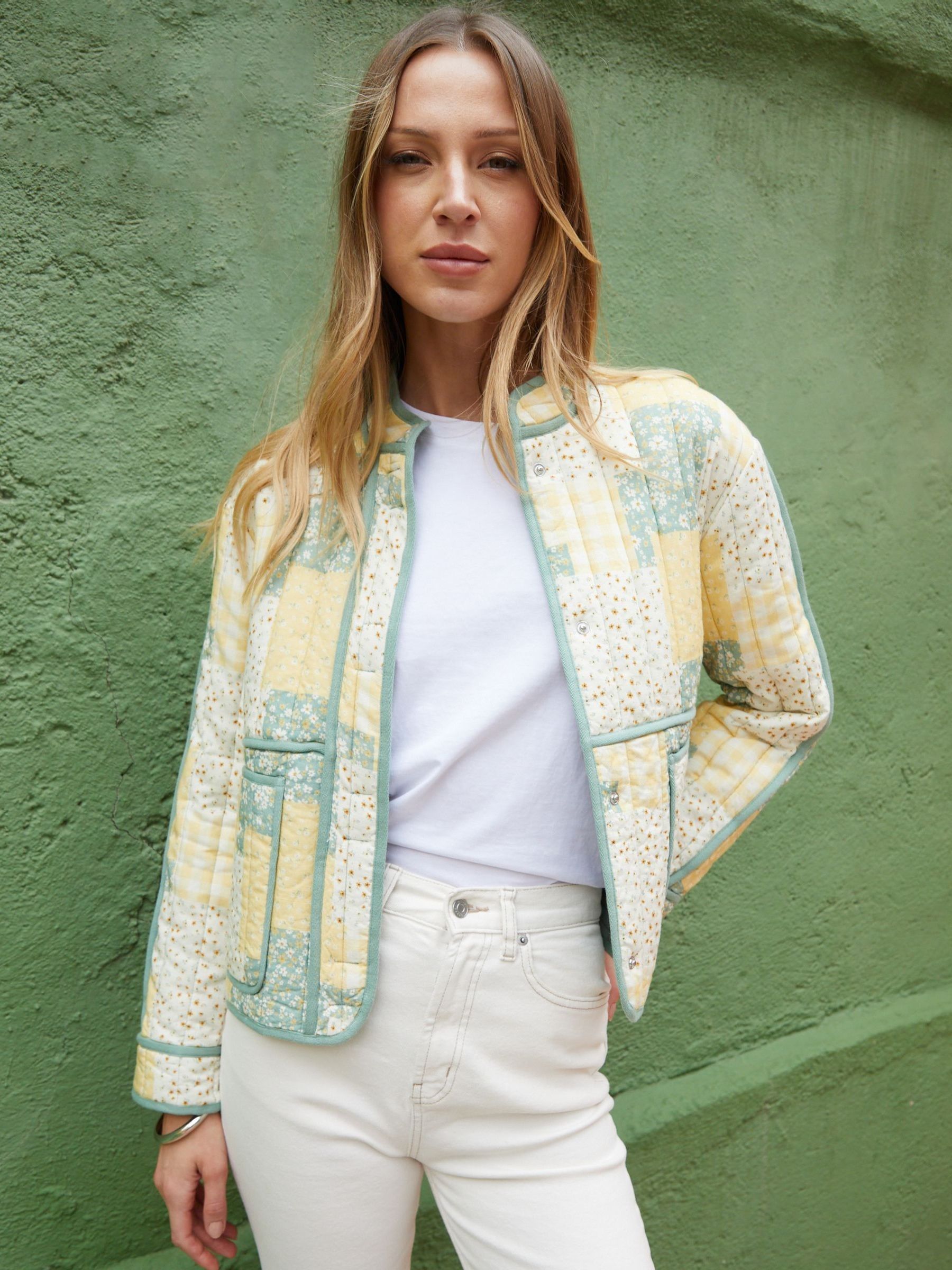 Buy Threadbare Yellow Floral Patchwork Quilted Jacket from Next USA