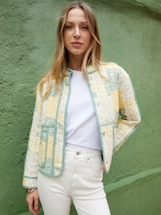Threadbare Yellow Floral Patchwork Quilted Jacket - Image 4 of 5