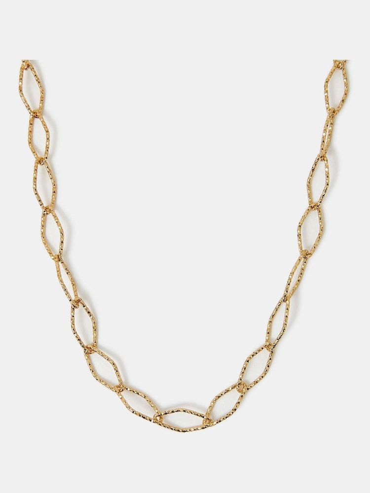 Colier cu lanț tăiat diamant și placat Accessorize 14ct - Imaginea 1 din 1