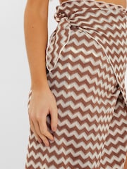 Accessorize Natural Zigzag Knit Sarong Cover-Up - Image 2 of 4