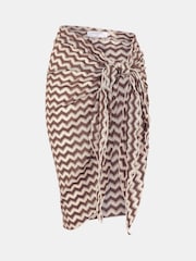 Accessorize Natural Zigzag Knit Sarong Cover-Up - Image 4 of 4