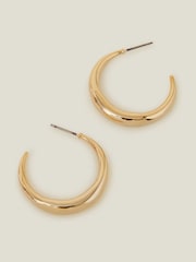 Accessorize Gold 14ct Plated Crescent Hoops Earrings - Image 1 of 1