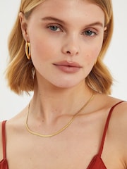 Accessorize Gold Tone 14ct Pebble Pendant Cord Necklace - Image 3 of 3