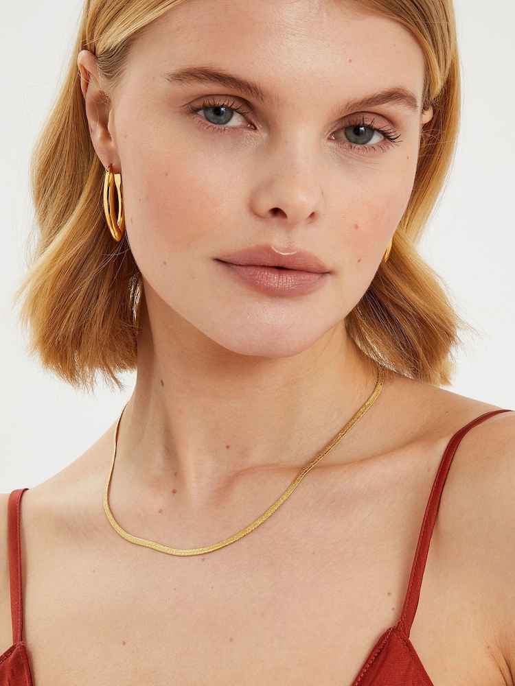 Accessorize Gold Tone 14ct Pebble Pendant Cord Necklace - Image 3 of 3