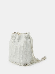 Accessorize Natural Bridal Bead Fringe Bucket Bag - Image 2 of 3