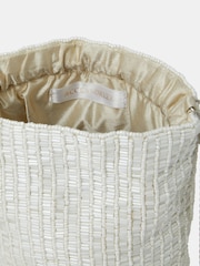 Accessorize Natural Bridal Bead Fringe Bucket Bag - Image 3 of 3