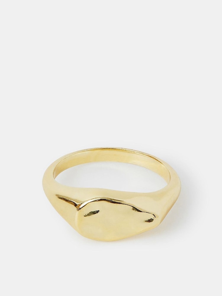 Accessorize 14ct Molten Signet Ring - Imagen 2 de 2