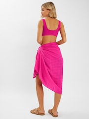 Accessorize Check Tassel 100% Cotton Sarong - Imagen 2 de 4