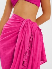 Accessorize Check Tassel 100% Cotton Sarong - Imagen 3 de 4