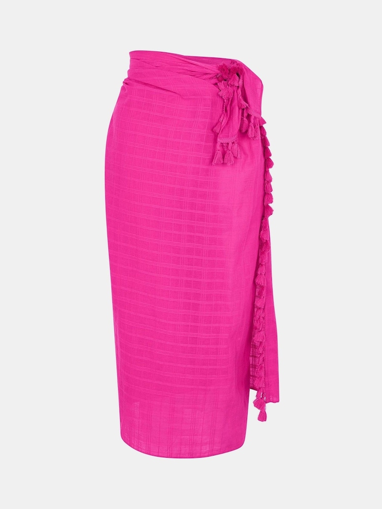 Accessorize Check Tassel 100% Cotton Sarong - Imagen 4 de 4