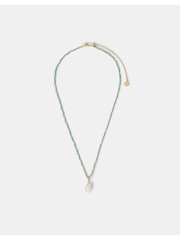 Accessorize Gold 14ct Plated Pearl Braided Cord Necklace - Image 2 of 2