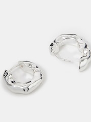 Accessorize Silver Plated Sterling Chunky Molten Hoop Earrings - Image 1 of 2