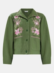 Accessorize Green Jasmine Embroidered 100% Cotton Jacket - Image 4 of 4