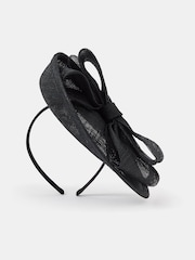 Accessorize Black Structured Disc Bow Fascinator Hat - Image 2 of 3