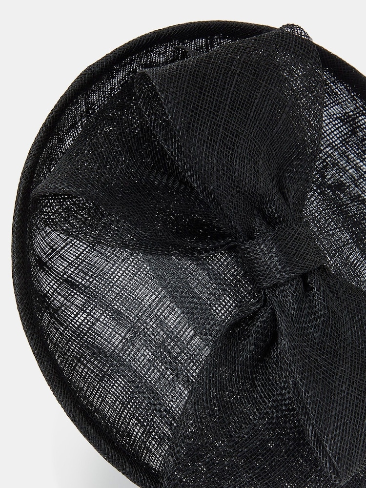 Accessorize Black Structured Disc Bow Fascinator Hat - Image 3 of 3