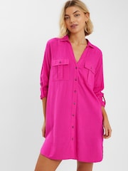 Accessorize Pink Long Sleeve Beach Cover-Up Shirt - Image 1 of 4