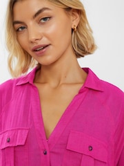 Accessorize Pink Long Sleeve Beach Cover-Up Shirt - Image 3 of 4