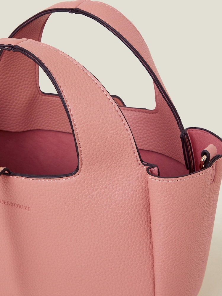 Accessorize Pink Top Handle Faux Leather Cross-Body Bag - Image 3 of 4