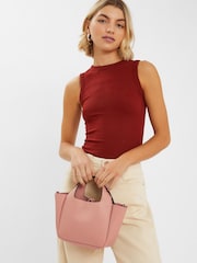 Accessorize Pink Top Handle Faux Leather Cross-Body Bag - Image 4 of 4