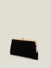 črna - Accessorize Suedette Clip Frame Clutch Bag - Slika 2 iz 3