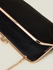 črna - Accessorize Suedette Clip Frame Clutch Bag - Slika 3 iz 3
