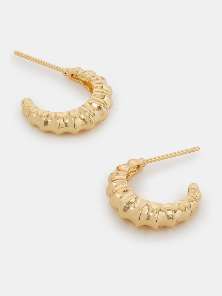 Accessorize 14ct plated shell hoops uhani - Slika 1 iz 2