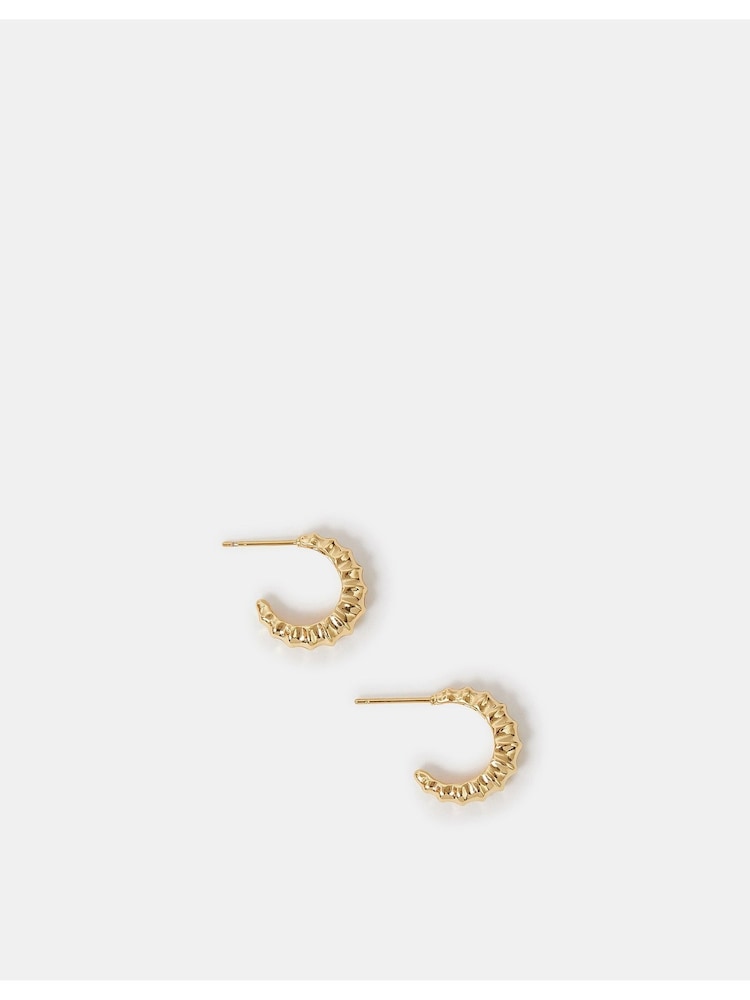 Accessorize 14ct plated shell hoops uhani - Slika 2 iz 2