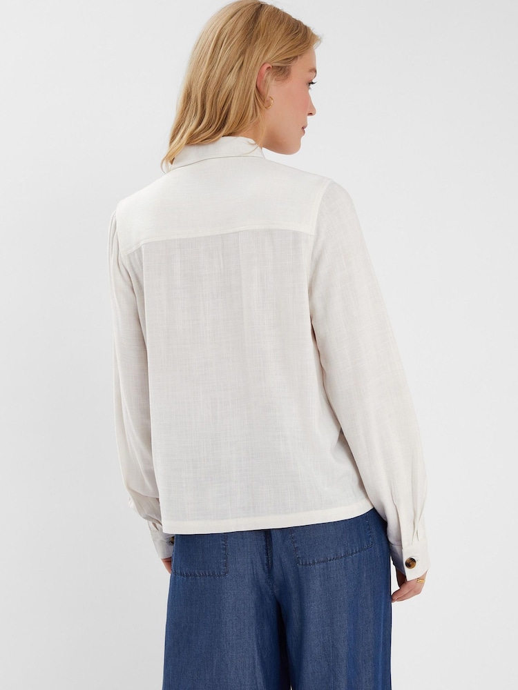 Accessorize Natural Floral Print Embroidered Shacket - Image 2 of 3